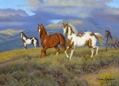 Image showing  Polyester Fleece Wild Horses Raschel Throw Blanket, 80 in. x 60 in.