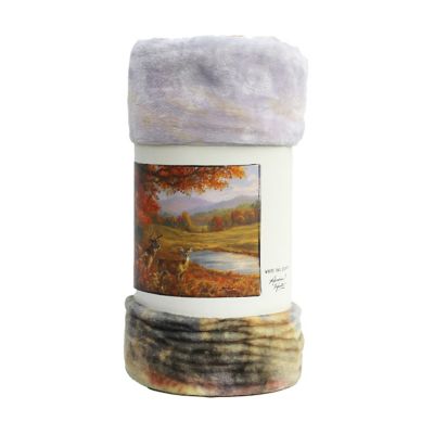 Image showing  Polyester Whitetail Country Raschel Throw Blanket, 60 in. x 80 in.