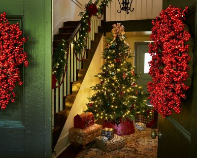 Image showing  24 in. Artificial Plastic Berry Christmas Wreath