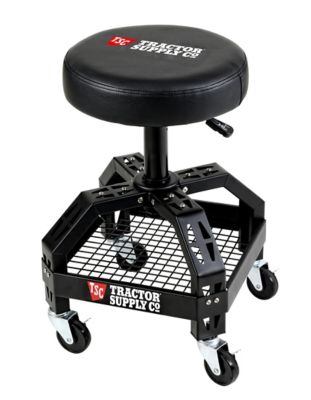 Image showing  Adjustable Shop Stool with Casters, Black