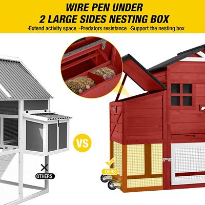 Image showing  Wooden Chicken Coop with Wheels, 2-3 Chicken Capacity, 17.1 ft.