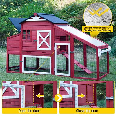 Image showing 6 th Aivituvin Wooden Chicken Coop with Wheels, 2-3 Chicken Capacity