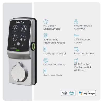 Image showing 8 th Lockly Secure Pro Fingerprint Wi-Fi Smart Lock Deadbolt