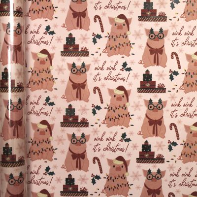 Image showing  Pig Gift Wrapping Paper, 40 in. x 75 in.