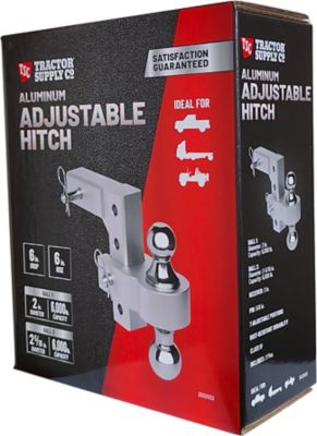 Image showing 9 th Tractor Supply 2 in. 6,000 lb. Dual-Ball Adjustable Aluminum Hitch for Class IV Trailers