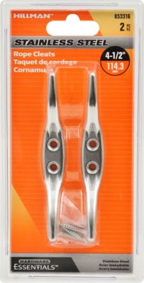 Hillman Hardware Essentials Rope Cleat Stainless Steel (4-1/2 in.) -2 Pack