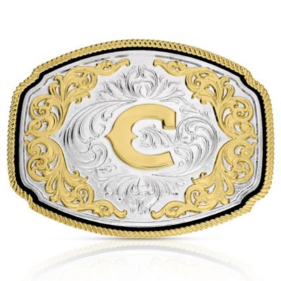 Montana Silversmiths Western Initial Buckle, C, A1047C