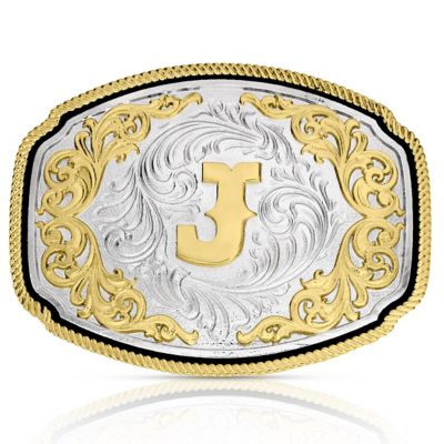 Montana Silversmiths Western Initial Buckle, J, A1047J
