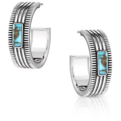 Montana Silversmiths Turquoise Sky Hoop Earrings, ER6111