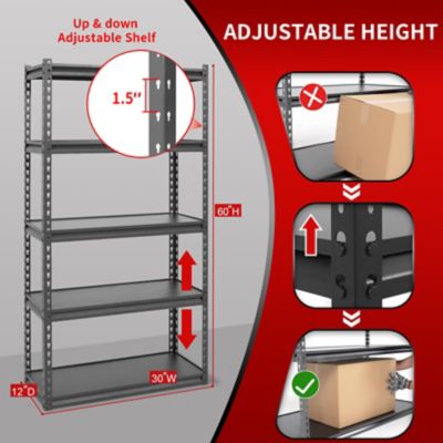 Image showing  The Atlas 5-Tier 30 in. with Heavy Duty Storage Shelving Load 2000 Lbs with Laminated Board, ATB-H30-12-60-5B