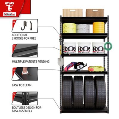 Image showing  The Atlas 5-Tier 36 in. Heavy Duty Storage Shelving Load 4000 Lbs with Laminated Board
