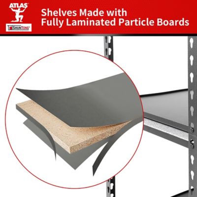 Image showing  The Atlas 5-Tier 48 in. Heavy Duty Storage Shelving Load 3250 Lbs with Laminated Board