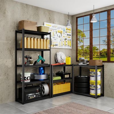Image showing  5-Tier 34 in. with Heavy Duty Storage Shelving load 2750 Lbs with Concealed Post and Laminated Board