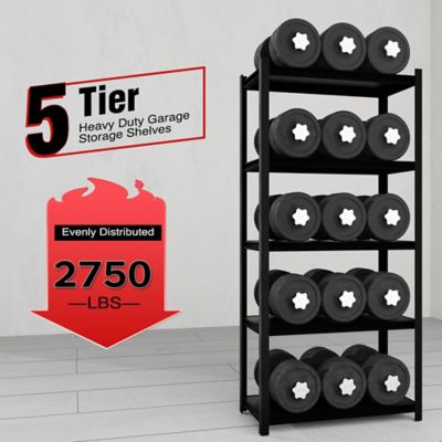 Image showing  5-Tier 34 in. with Heavy Duty Storage Shelving load 2750 Lbs with Concealed Post and Laminated Board