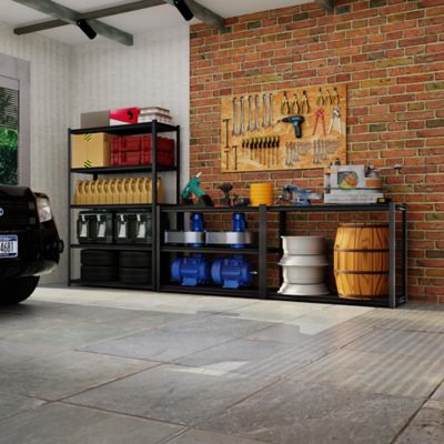 Image showing  5-Tier 48 in. with Heavy Duty Storage Shevling load 3500 Lbs with Concealed Post and Laminated Boards