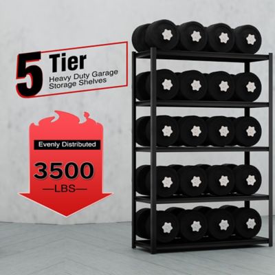 Image showing  5-Tier 48 in. with Heavy Duty Storage Shevling load 3500 Lbs with Concealed Post and Laminated Boards