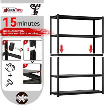 Image showing  5-Tier 48 in. with Heavy Duty Storage Shevling load 3500 Lbs with Concealed Post and Laminated Boards