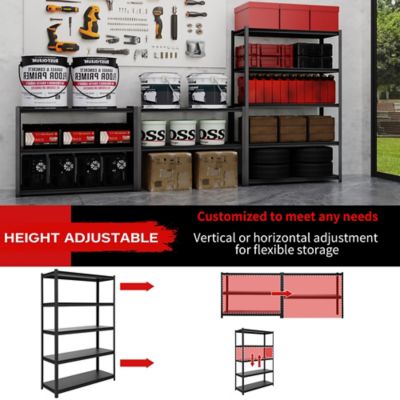Image showing 5 th Shuntong 5-Tier 48 in. with Heavy Duty Storage Shevling load 3500 Lbs with Concealed Post and Laminated Boards
