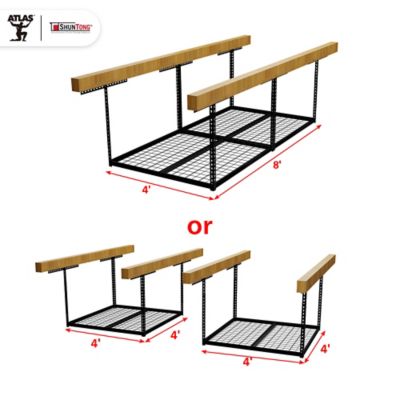 Image showing 5 th Shuntong The Atlas Pro 4 x 8 ft Overhead Garage Storage Rack, 1,250 lbs Weight Capacity, Hammertone Finish