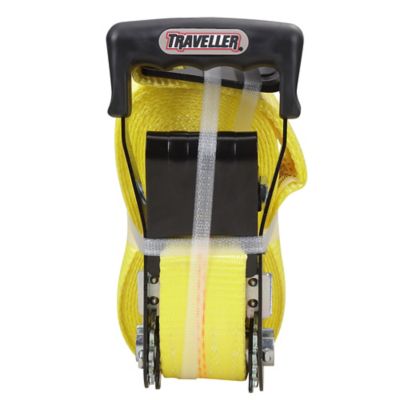 Image showing  2 in. x 27 ft. 3,333 lb. Capacity Ratchet Tie-Down Strap with Flat Hook, Yellow