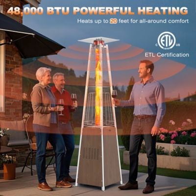 Image showing  Outdoor 48,000 BTU Pyramid Propane Gas Patio Heater With Wheels