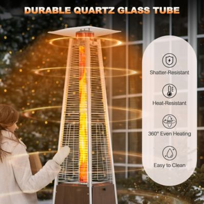 Image showing  Outdoor 48,000 BTU Pyramid Propane Gas Patio Heater With Wheels