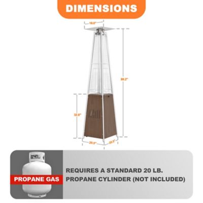 Image showing 5 th Nuu Garden Outdoor 48,000 BTU Pyramid Propane Gas Patio Heater With Wheels
