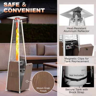 Image showing 7 th Nuu Garden Outdoor 48,000 BTU Pyramid Propane Gas Patio Heater With Wheels
