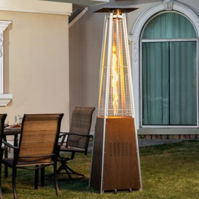 Image showing 8 th Nuu Garden Outdoor 48,000 BTU Pyramid Propane Gas Patio Heater With Wheels