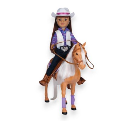 Image showing  16 in. Doll And Horse Playset - E