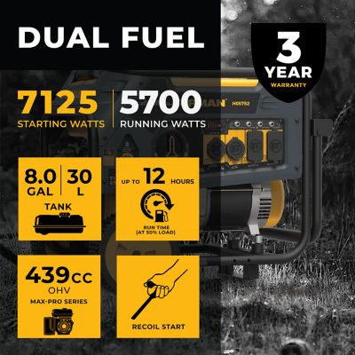 Image showing  Dual Fuel Portable Generator 7500 Peak