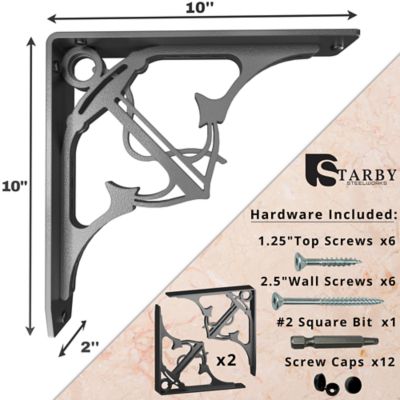 Image showing  Folly Beach Steel Shelf Bracket Set, SB-FOLLY-10