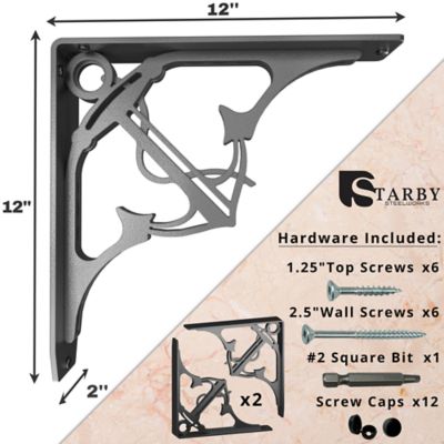 Image showing  Folly Beach Steel Shelf Bracket Set, SB-FOLLY-12