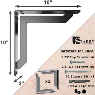 Image showing 1 th Starby Lucca Steel Shelf Bracket Set, SB-LUCCA-10