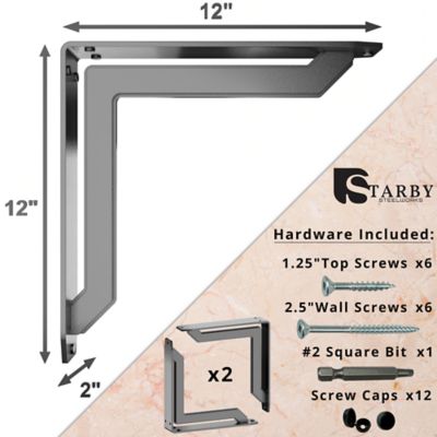 Image showing  Lucca Steel Shelf Bracket Set, SB-LUCCA-12