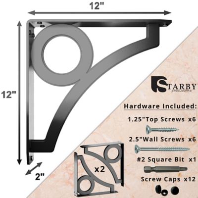 Image showing  Park Circle Heavy Duty Steel Shelf Bracket Set, SB-PARKCIRCLE-12