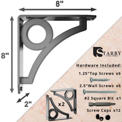 Image showing  Park Circle Heavy Duty Steel Shelf Bracket Set, SB-PARKCIRCLE-8