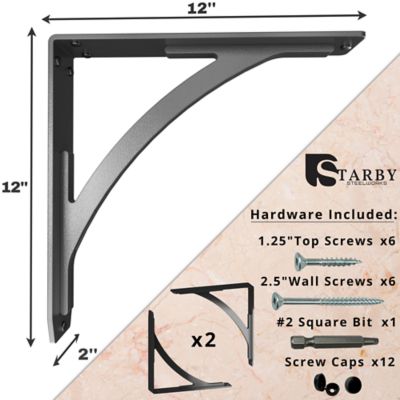 Image showing  Black Sullivan Steel Shelf Bracket Set