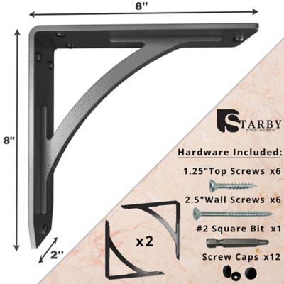 Image showing  Black Sullivan Steel Shelf Bracket Set