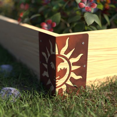 Image showing  Corten Raised Garden Bed Corner Kit, SB-SUNMOON