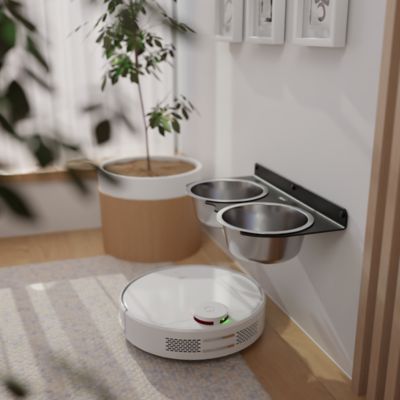 Image showing  Metal Wall Mount Dog Bowl Holder