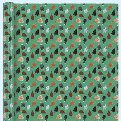 Image showing  Holiday Chickens Christmas Wrapping Paper, 40 in. x 75 in.