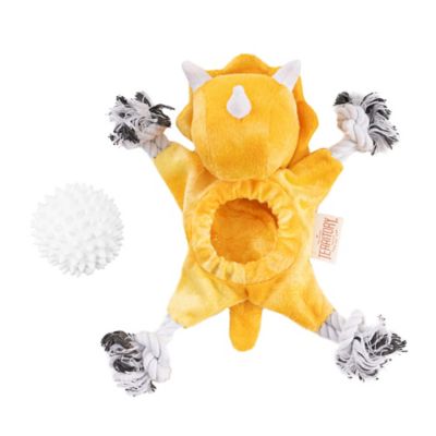 Image showing  Triceratops 2-in-1 Fetch Tug Dog Toy