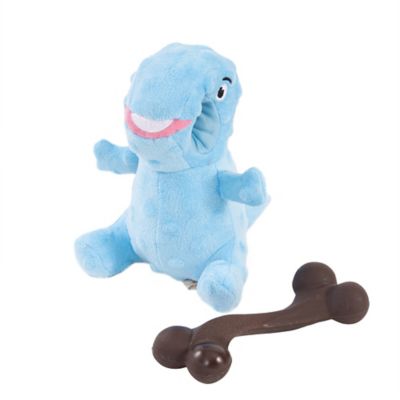Image showing  Blue Dino 2-in-1 Chew Bone Dog Toy