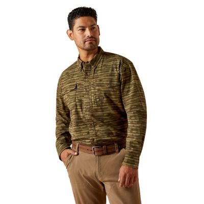 Ariat Men's Rebar Flannel Durastretch Collared Long-Sleeve Work Shirt