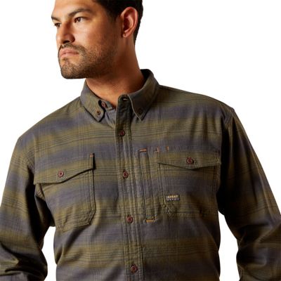 Image showing  Men's Rebar Flannel Durastretch Collared Long-Sleeve Work Shirt
