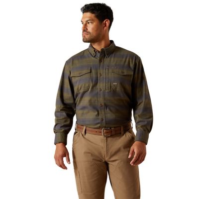 Ariat Men's Rebar Flannel Durastretch Collared Long-Sleeve Work Shirt