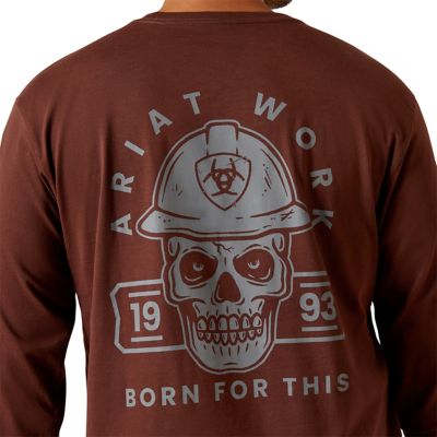 Image showing  Men's Cotton Strong Hardhead Work Crew Neck Long-Sleeve T-Shirt