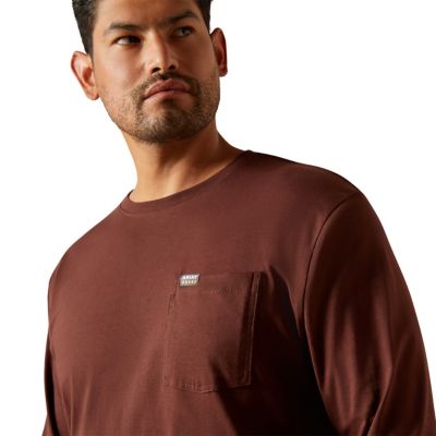 Image showing  Men's Cotton Strong Hardhead Work Crew Neck Long-Sleeve T-Shirt