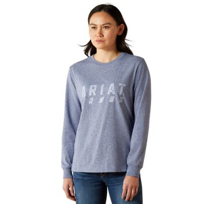 Image showing  Women's Rebar Cotton Strong Logo Crew Neck Long-Sleeve Work T-Shirt